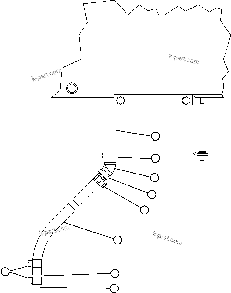 Komatsu parts book diagram for AFE50-AG 830E S/N A30641 ANTELOPE COAL: HEATER/AC DRAIN HOSE INSTALLATION