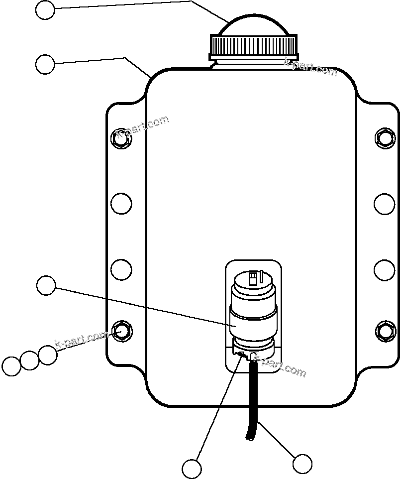 Komatsu parts book diagram for AFE50-AG 830E S/N A30641 ANTELOPE COAL: WINDSHIELD WASHER INSTALLATION