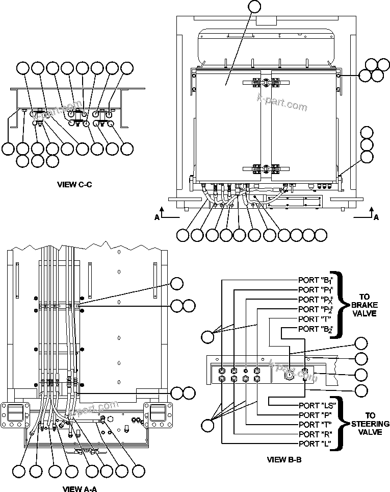 Komatsu parts book diagram for AFE50-AG 830E S/N A30641 ANTELOPE COAL: BRAKE CABINET/CAB PIPING