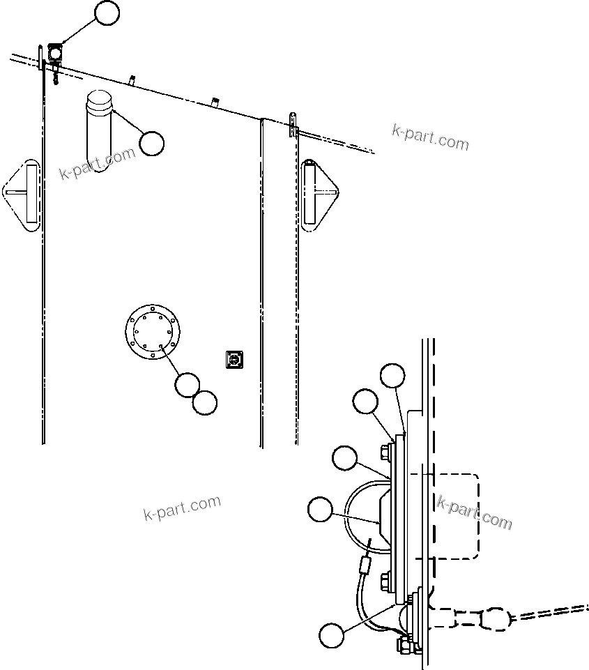 Komatsu parts book diagram for AFE50-AG 830E S/N A30641 ANTELOPE COAL: PRESSURE FUELING - R.H.