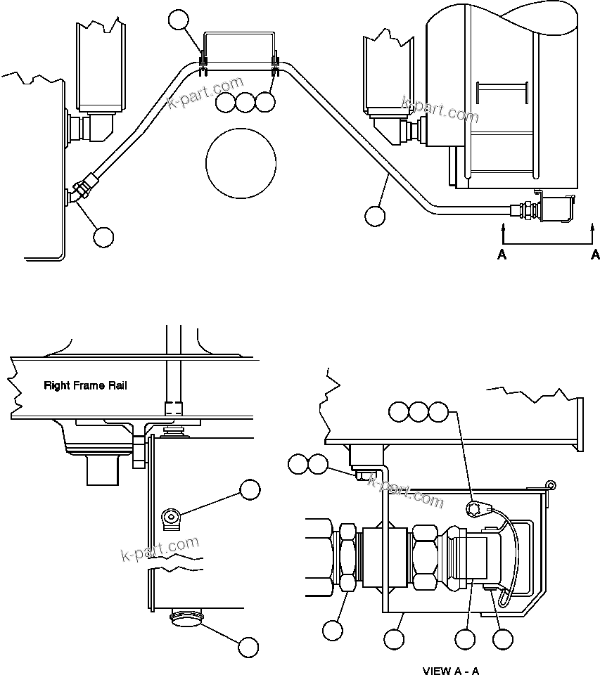 Komatsu parts book diagram for AFE50-AG 830E S/N A30641 ANTELOPE COAL: QUICK FUEL - LEFT SIDE
