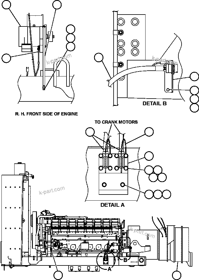Komatsu parts book diagram for AFE50-AG 830E S/N A30641 ANTELOPE COAL: ENGINE WIRING