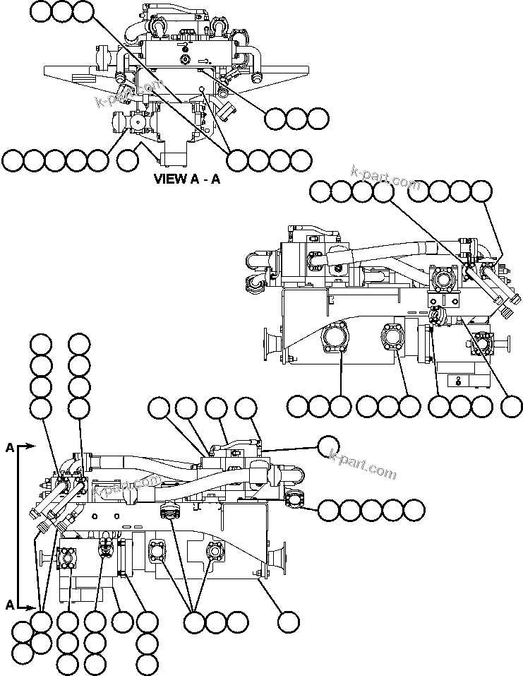 Komatsu parts book diagram for AFE50-AG 830E S/N A30641 ANTELOPE COAL: PUMP/VALVE MODULE - 1