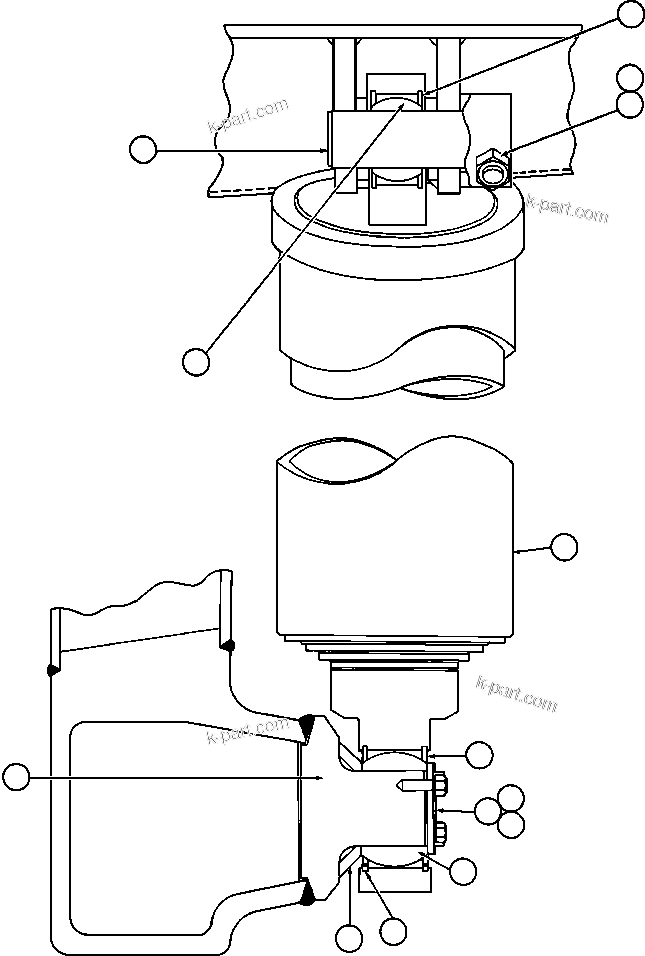Komatsu parts book diagram for AFE50-AG 830E S/N A30641 ANTELOPE COAL: HOIST CYLINDER & MOUNTING
