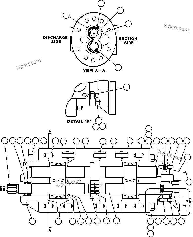 Komatsu parts book diagram for AFE50-AG 830E S/N A30641 ANTELOPE COAL: HOIST PUMP ASSEMBLY (PB8761)