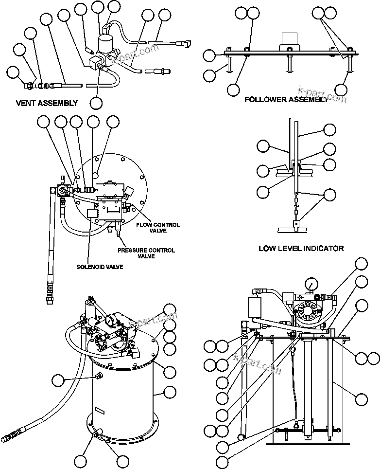 Komatsu parts book diagram for AFE50-AG 830E S/N A30641 ANTELOPE COAL: LUBE PUMP/CONTAINER ASSEMBLY (PC0810)
