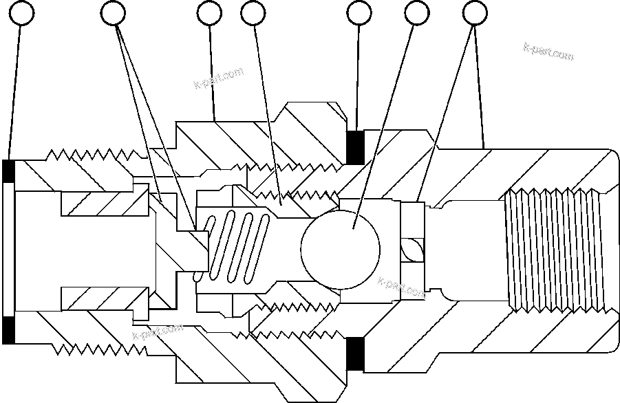 Komatsu parts book diagram for AFE50-AG 830E S/N A30641 ANTELOPE COAL: CHECK VALVE ASSEMBLY (LA1187)