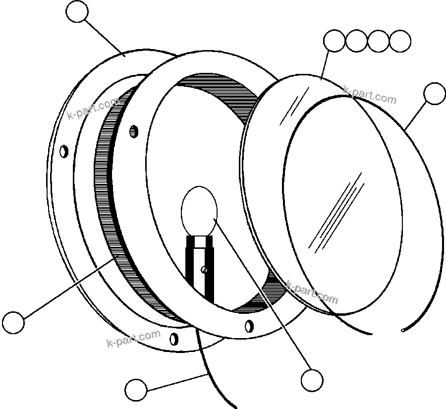 Komatsu parts book diagram for AFE50-AG 830E S/N A30641 ANTELOPE COAL: LIGHT ASSEMBLY (WEIGHING SYSTEM)
