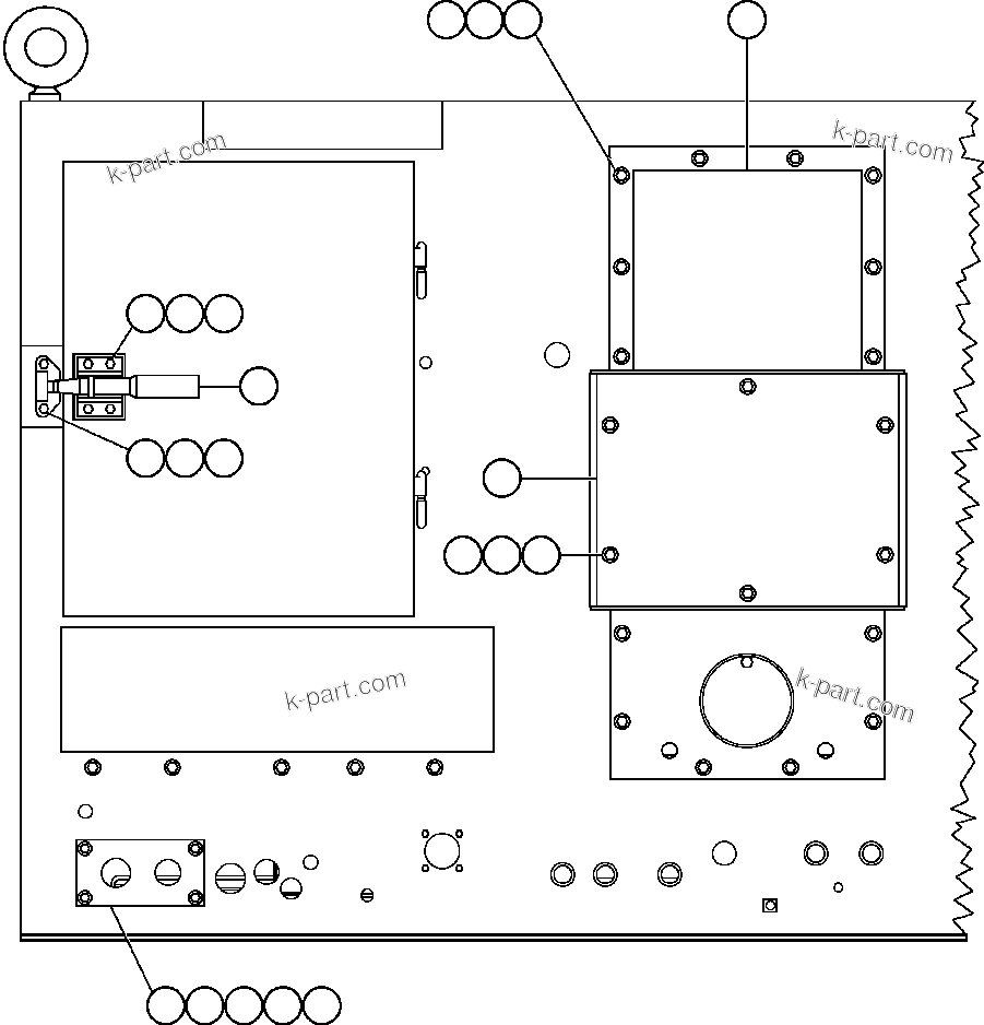 Komatsu parts book diagram for AFE50-AG 830E S/N A30641 ANTELOPE COAL: CONTROL CABINET (REAR VIEW)