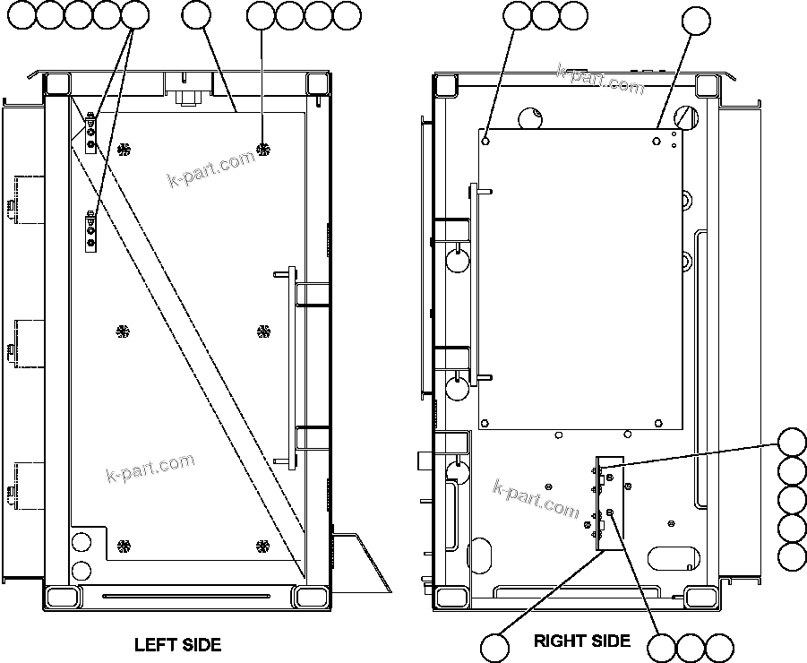Komatsu parts book diagram for AFE50-AG 830E S/N A30641 ANTELOPE COAL: CONTROL CABINET LEFT DOOR - SIDE WALLS