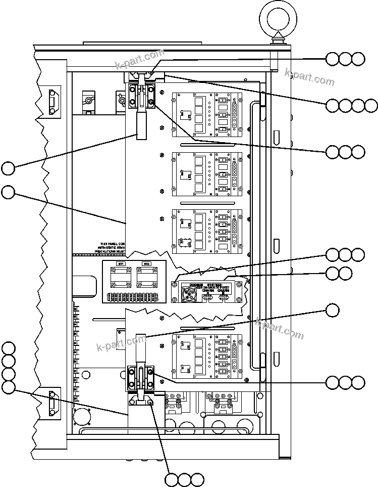 Komatsu parts book diagram for AFE50-AG 830E S/N A30641 ANTELOPE COAL: CONTROL CABINET (BEHIND RIGHT DOOR)