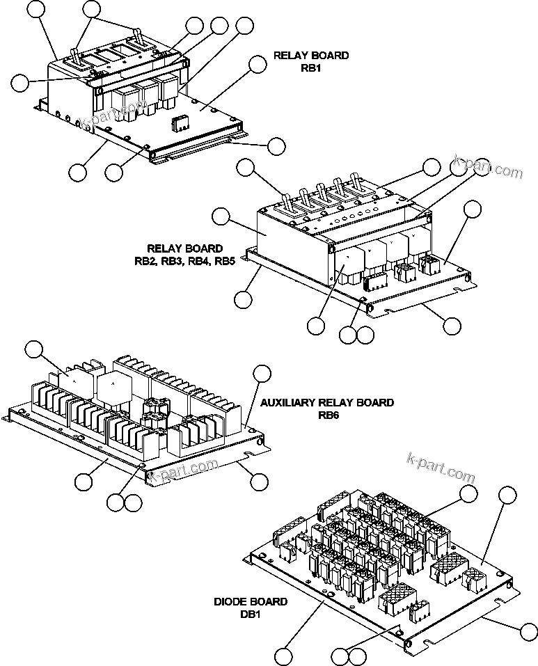 Komatsu parts book diagram for AFE50-AG 830E S/N A30641 ANTELOPE COAL: RELAY AND DIODE BOARDS