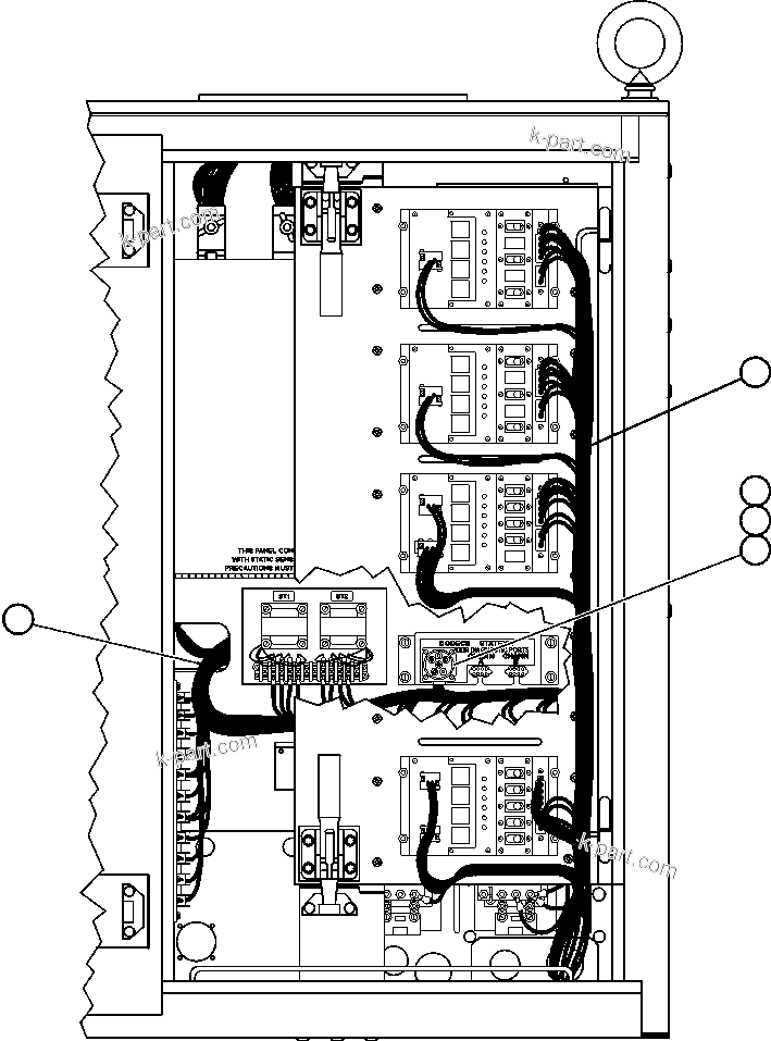 Komatsu parts book diagram for AFE50-AG 830E S/N A30641 ANTELOPE COAL: CONTROL CABINET - RIGHT DOOR WIRING