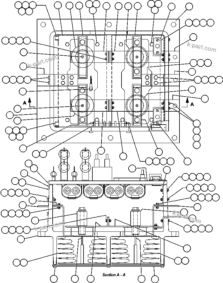 Komatsu parts book diagram for AFE50-AG 830E S/N A30641 ANTELOPE COAL: PANEL - M.F.S.E. (PB8837)