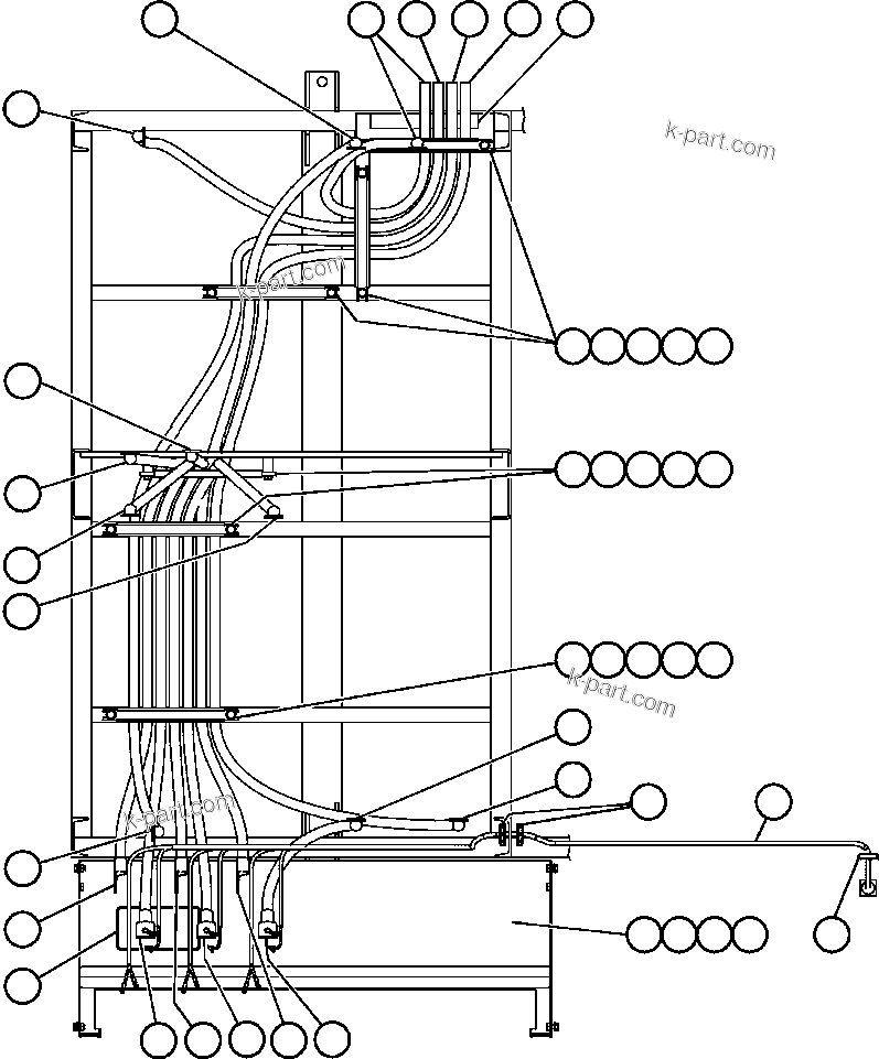 Komatsu parts book diagram for AFE50-AG 830E S/N A30641 ANTELOPE COAL: BLOWN GRID - 3 STEP, 18 ELEMENT - 3