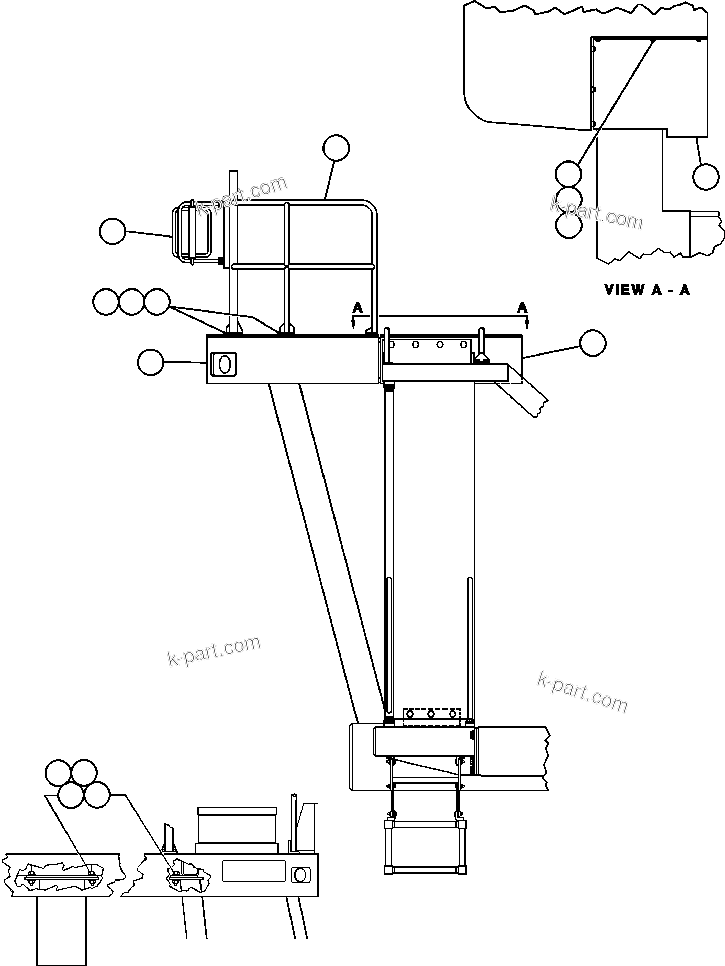 Komatsu parts book diagram for AFE50-AJ 830E S/N A30644-A30645 ANTELOPE COAL: RIGHT DECK & HANDRAILS