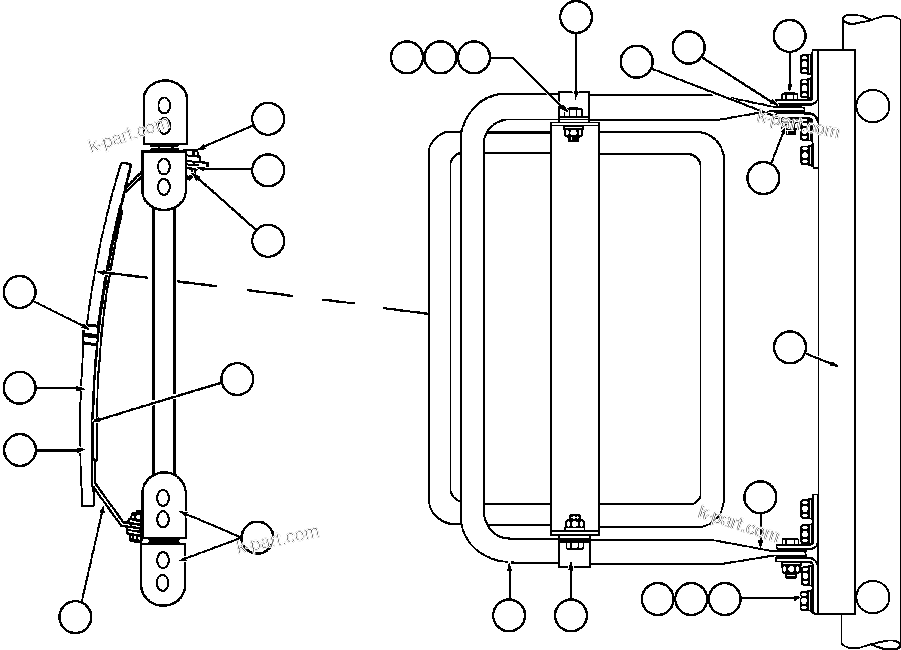 Komatsu parts book diagram for AFE50-AJ 830E S/N A30644-A30645 ANTELOPE COAL: R.H. CONVEX MIRROR INSTALLATION