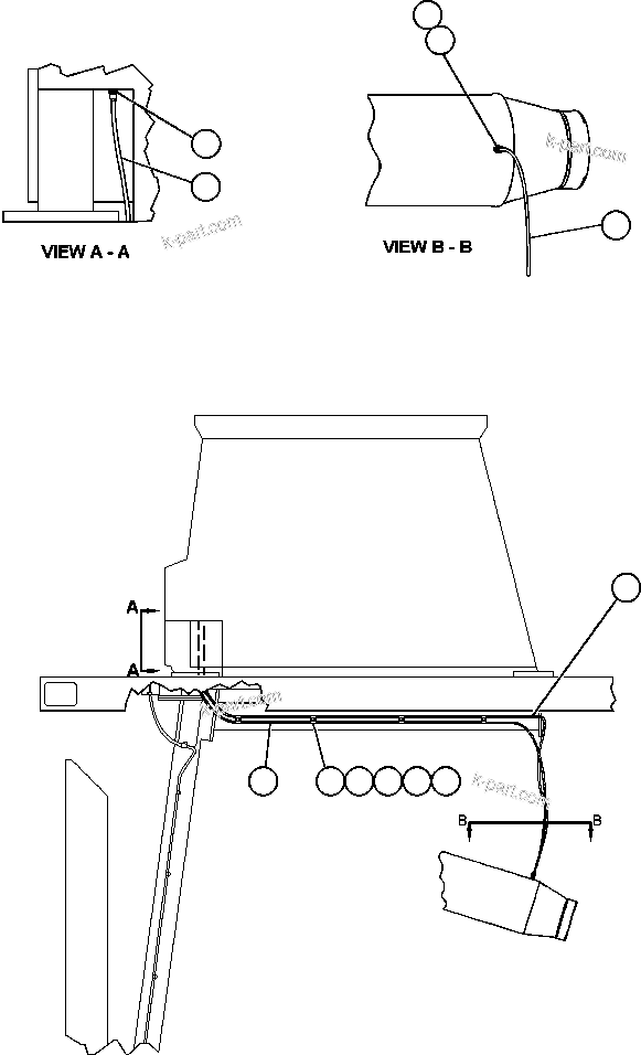 Komatsu parts book diagram for AFE50-AJ 830E S/N A30644-A30645 ANTELOPE COAL: AIR CLEANER INDICATOR PIPING