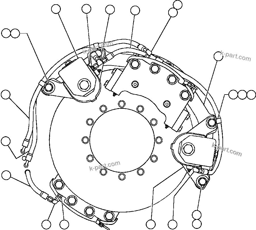 Komatsu parts book diagram for AFE50-AJ 830E S/N A30644-A30645 ANTELOPE COAL: REAR DISC & PARKING BRAKE INSTL - 1