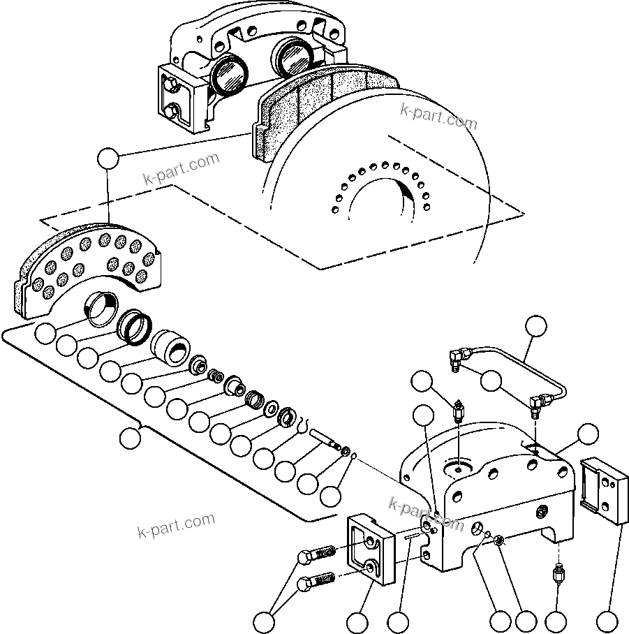 Komatsu parts book diagram for AFE50-AJ 830E S/N A30644-A30645 ANTELOPE COAL: REAR DISC BRAKE ASSEMBLY (PB8877)