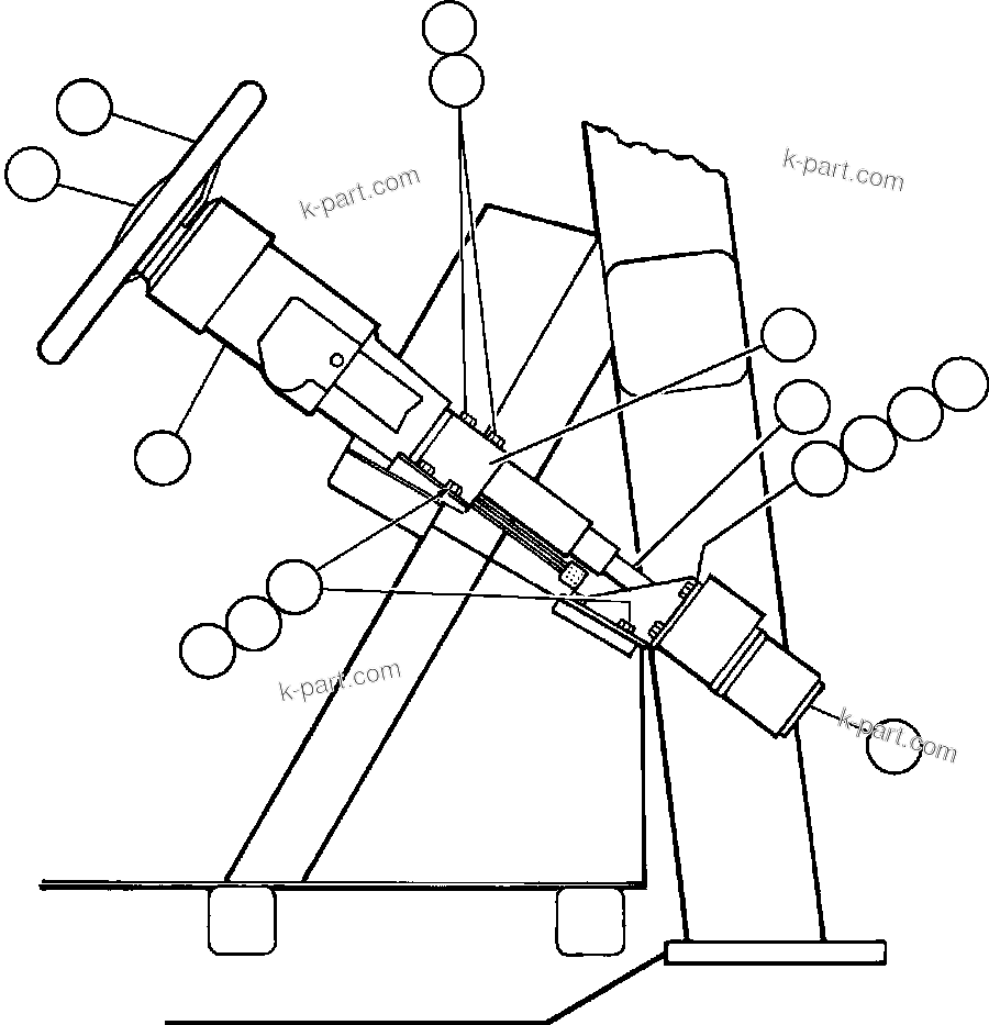 Komatsu parts book diagram for AFE50-AJ 830E S/N A30644-A30645 ANTELOPE COAL: STEERING COLUMN & CONTROL VALVE INSTL
