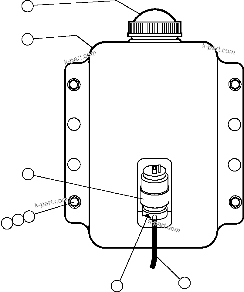 Komatsu parts book diagram for AFE50-AJ 830E S/N A30644-A30645 ANTELOPE COAL: WINDSHIELD WASHER INSTALLATION