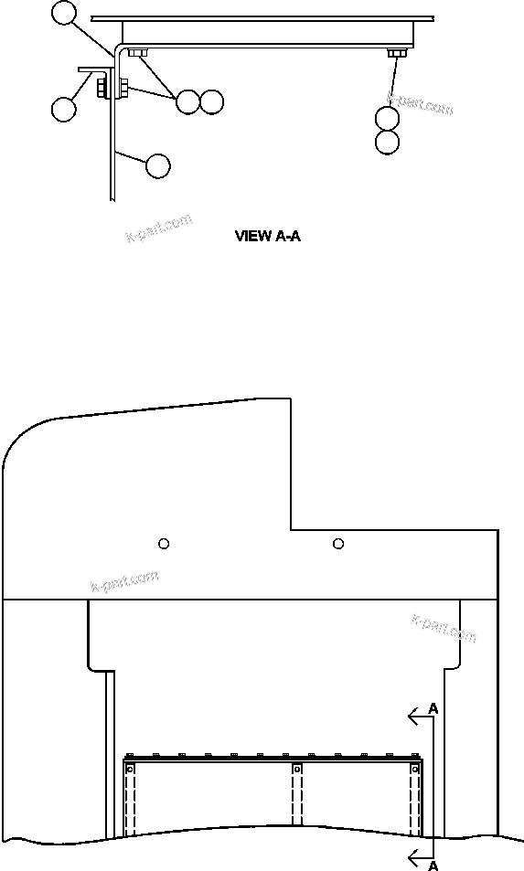 Komatsu parts book diagram for AFE50-AJ 830E S/N A30644-A30645 ANTELOPE COAL: UNDER CAB MUDFLAP INSTALLATION