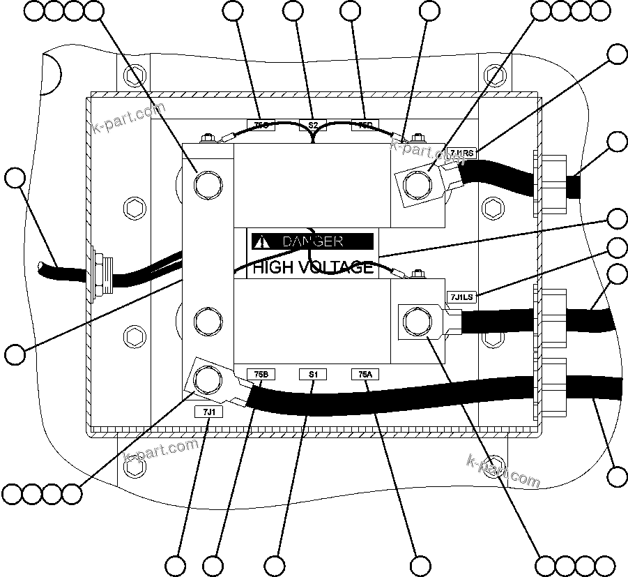 Komatsu parts book diagram for AFE50-AJ 830E S/N A30644-A30645 ANTELOPE COAL: SHUNT BOX