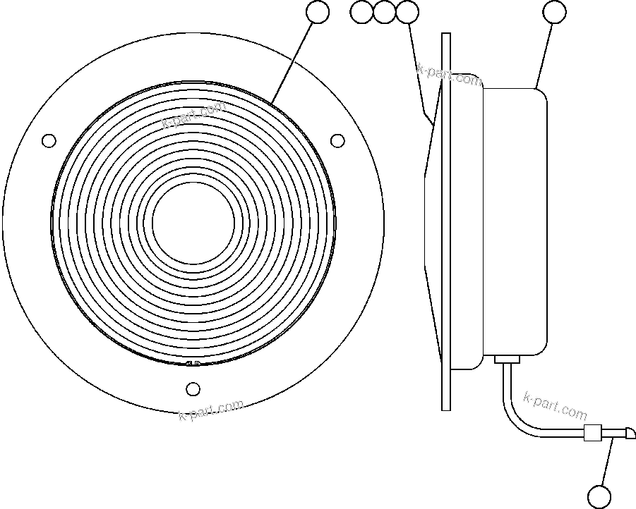 Komatsu parts book diagram for AFE50-AJ 830E S/N A30644-A30645 ANTELOPE COAL: LADDER LIGHT ASSEMBLY (TZ2413)