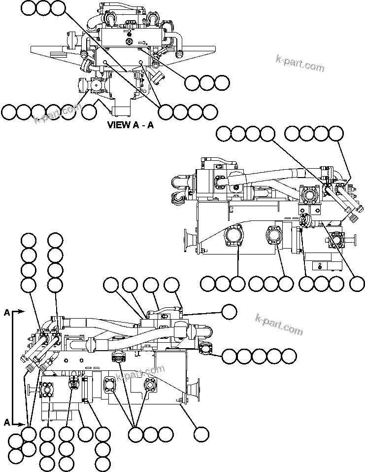 Komatsu parts book diagram for AFE50-AJ 830E S/N A30644-A30645 ANTELOPE COAL: PUMP/VALVE MODULE - 1