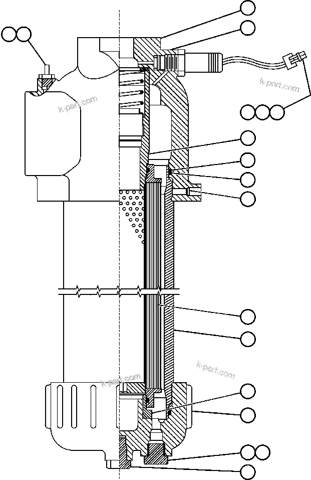 Komatsu parts book diagram for AFE50-AJ 830E S/N A30644-A30645 ANTELOPE COAL: HYDRAULIC FILTER (HOIST/BRAKE COOLING) (EH1241)