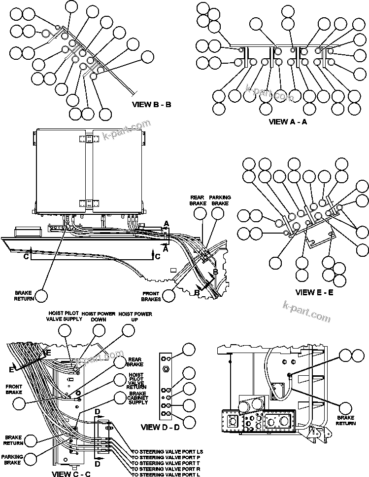 Komatsu parts book diagram for AFE50-AJ 830E S/N A30644-A30645 ANTELOPE COAL: BRAKE CABINET PIPING - 2