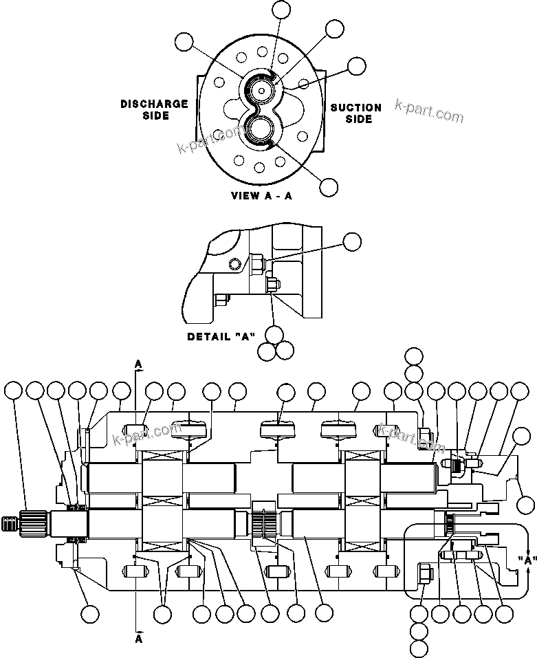 Komatsu parts book diagram for AFE50-AJ 830E S/N A30644-A30645 ANTELOPE COAL: HOIST PUMP ASSEMBLY (PB8761)