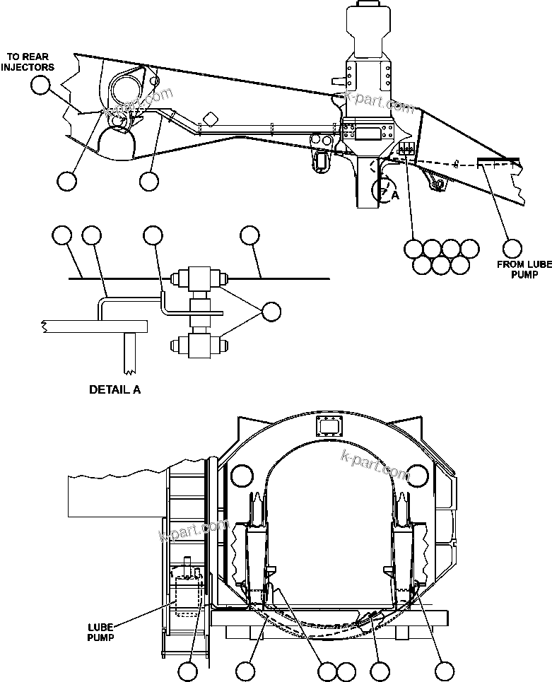 Komatsu parts book diagram for AFE50-AJ 830E S/N A30644-A30645 ANTELOPE COAL: AUTOMATIC LUBRICATION SYSTEM - 1