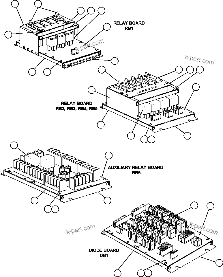 Komatsu parts book diagram for AFE50-AJ 830E S/N A30644-A30645 ANTELOPE COAL: RELAY AND DIODE BOARDS