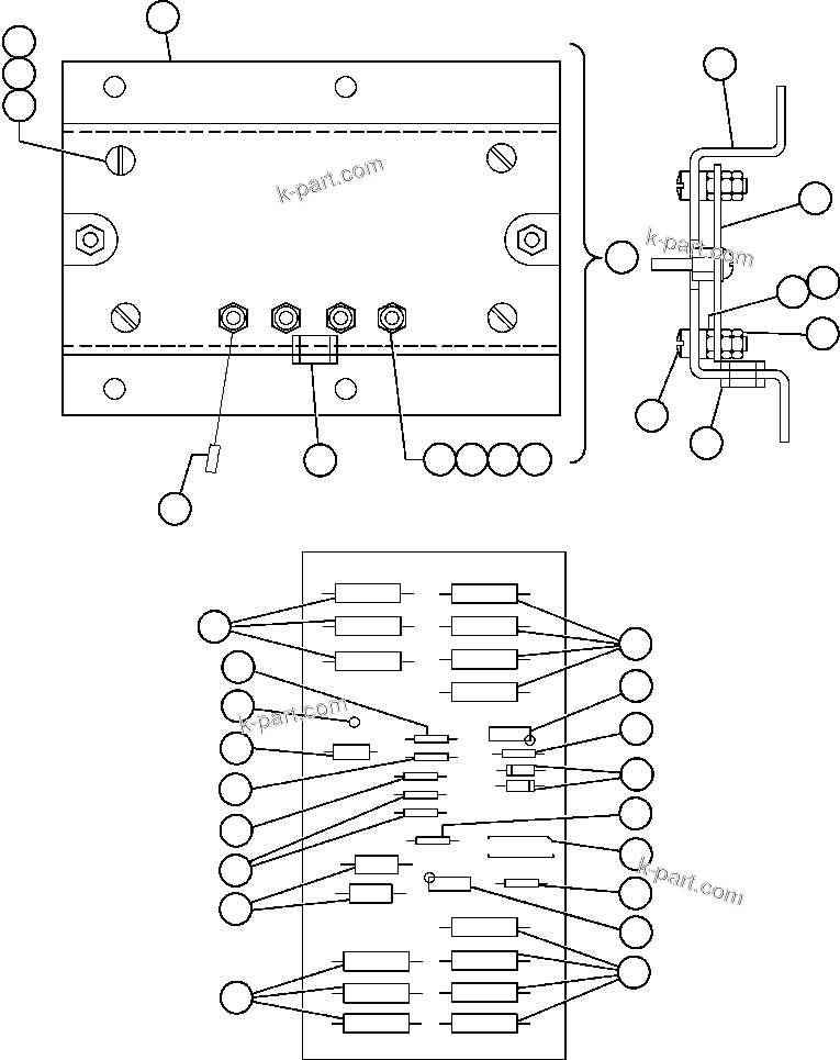 Komatsu parts book diagram for AFE50-AJ 830E S/N A30644-A30645 ANTELOPE COAL: PANEL - VMM (VE6118)