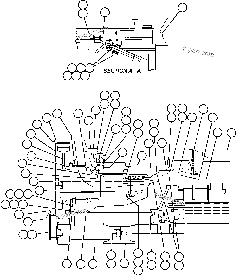 Komatsu parts book diagram for AFE50-AJ 830E S/N A30644-A30645 ANTELOPE COAL: MOTORIZED WHEEL - 787FS11 - 2
