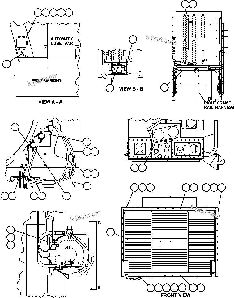 Komatsu parts book diagram for AFE50-AN 830E S/N A30652-A30658  DIAVIK: RADIATOR SHUTTER INSTALLATION