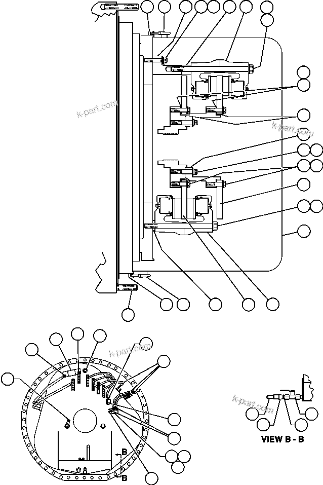 Komatsu parts book diagram for AFE50-AN 830E S/N A30652-A30658  DIAVIK: REAR DISC & PARKING BRAKE INSTL