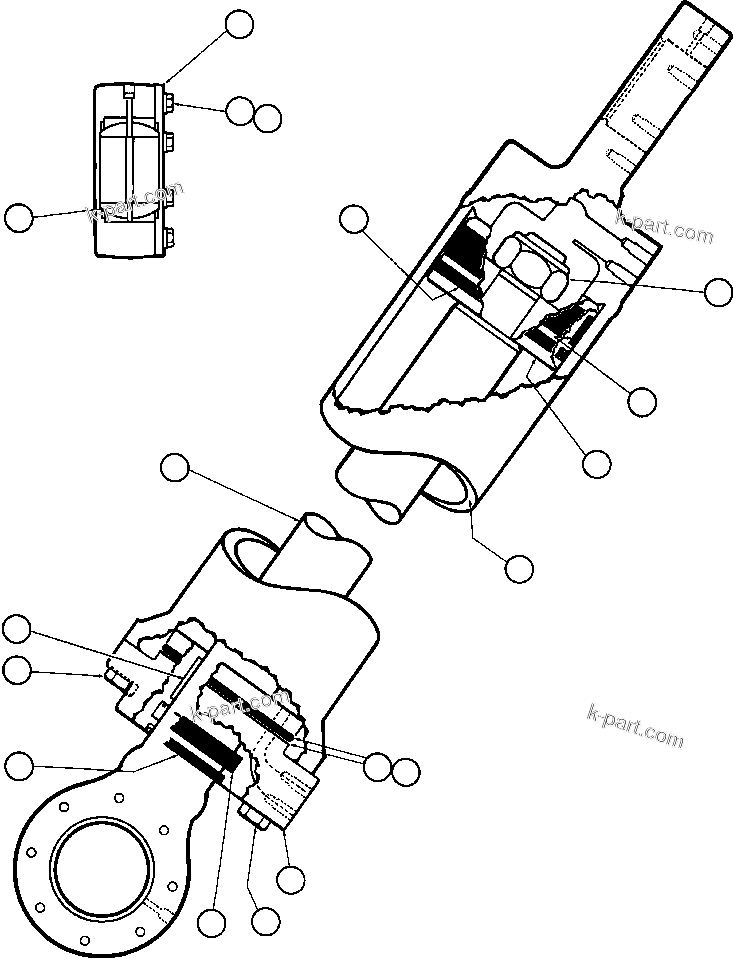 Komatsu parts book diagram for AFE50-AN 830E S/N A30652-A30658  DIAVIK: STEERING CYLINDER ASSEMBLY