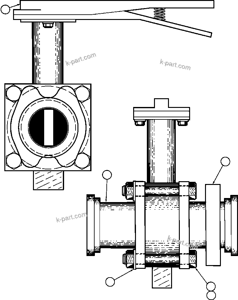 Komatsu parts book diagram for AFE50-AN 830E S/N A30652-A30658  DIAVIK: SHUT-OFF VALVE ASSEMBLY (TY8353)