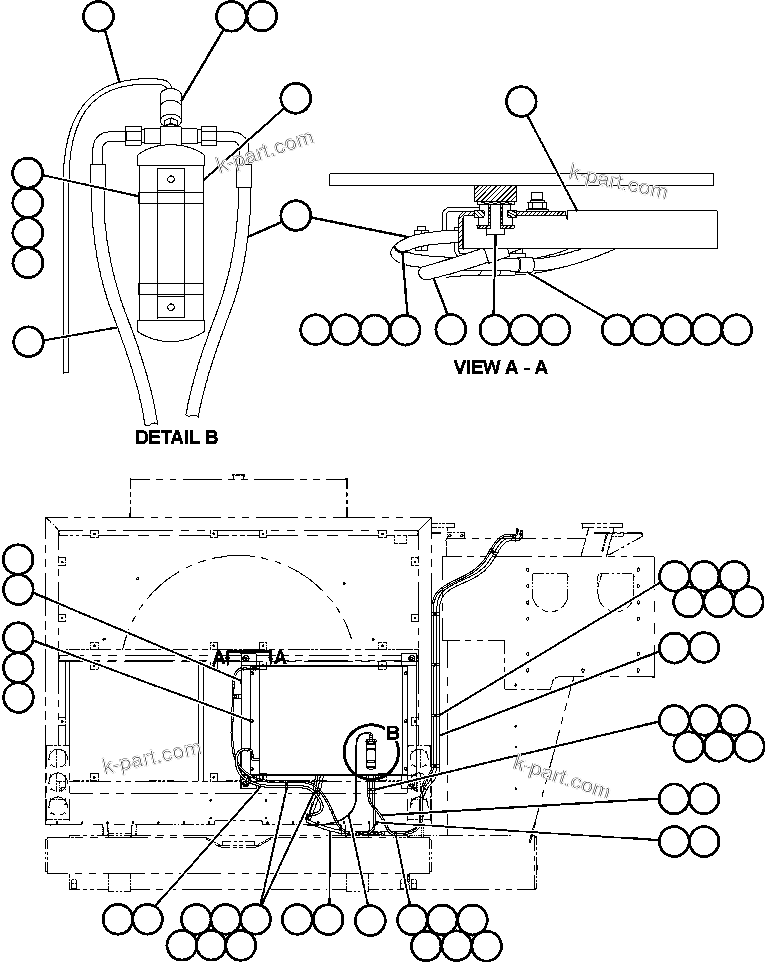 Komatsu parts book diagram for AFE50-AN 830E S/N A30652-A30658  DIAVIK: AIR CONDITIONER PIPING & INSTALLATION