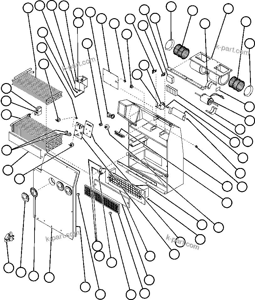 Komatsu parts book diagram for AFE50-AN 830E S/N A30652-A30658  DIAVIK: HEATER/AIR CONDITIONER ASSEMBLY (SM6200)