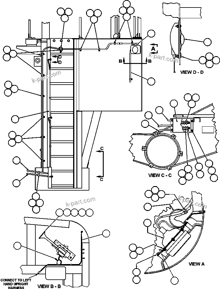 Komatsu parts book diagram for AFE50-AN 830E S/N A30652-A30658  DIAVIK: LEFT UPRIGHT ELECTRICAL GROUP