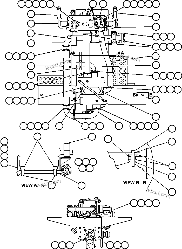 Komatsu parts book diagram for AFE50-AN 830E S/N A30652-A30658  DIAVIK: PUMP/VALVE MODULE