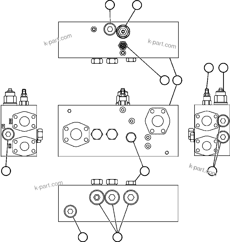 Komatsu parts book diagram for AFE50-AN 830E S/N A30652-A30658  DIAVIK: OVERCENTER MANIFOLD VALVE ASSM (PC0522)