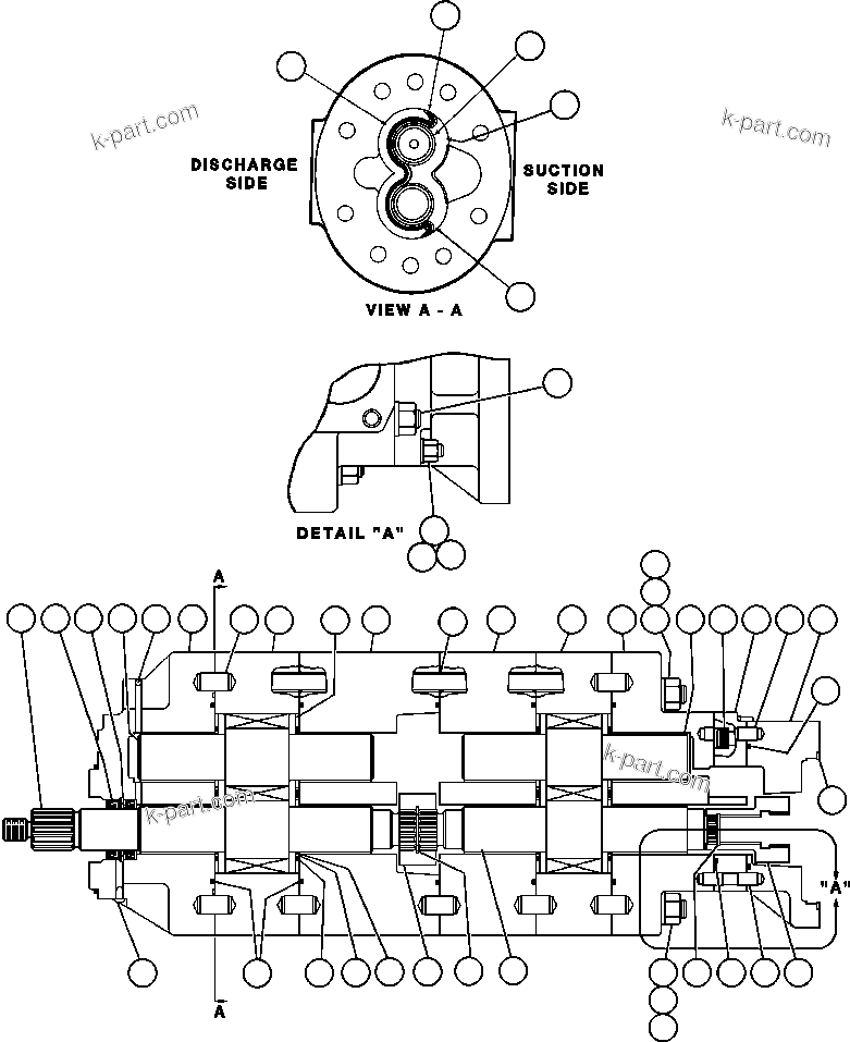 Komatsu parts book diagram for AFE50-AN 830E S/N A30652-A30658  DIAVIK: HOIST PUMP ASSEMBLY (PB8761)