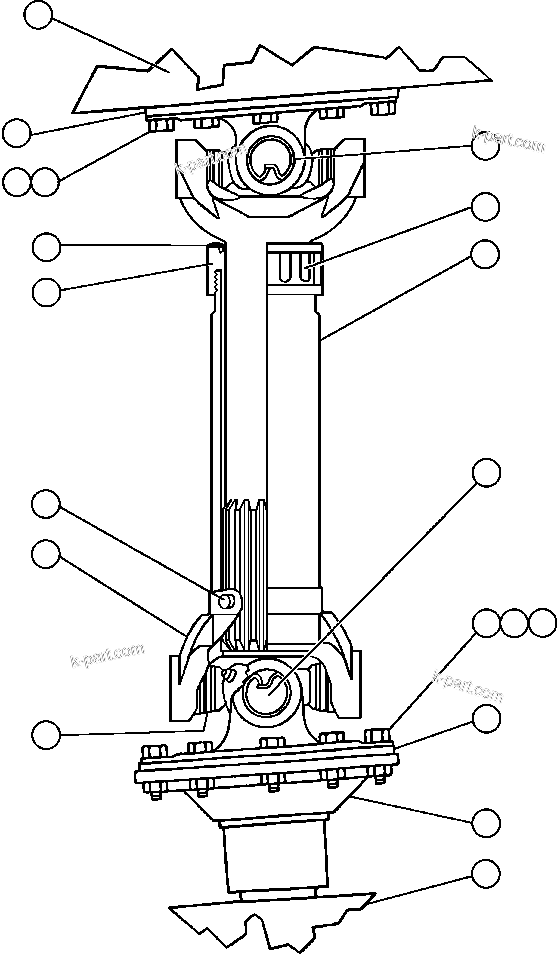 Komatsu parts book diagram for AFE50-AN 830E S/N A30652-A30658  DIAVIK: UNIVERSAL JOINT INSTALLATION