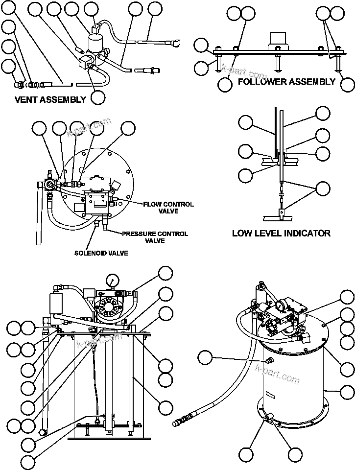 Komatsu parts book diagram for AFE50-AN 830E S/N A30652-A30658  DIAVIK: LUBE PUMP/CONTAINER ASSEMBLY (PC0810)