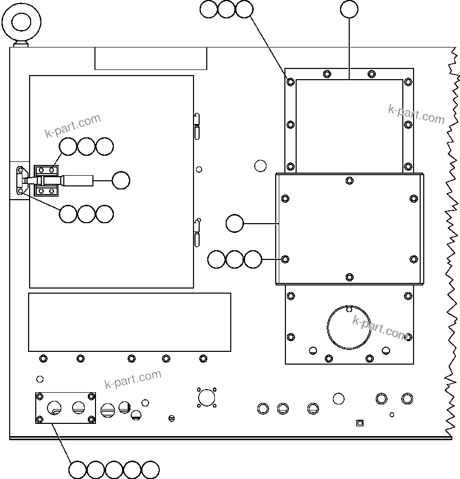 Komatsu parts book diagram for AFE50-AN 830E S/N A30652-A30658  DIAVIK: CONTROL CABINET (REAR VIEW)